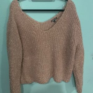 Rose Gold Fluffy Long Sleeve Shirt